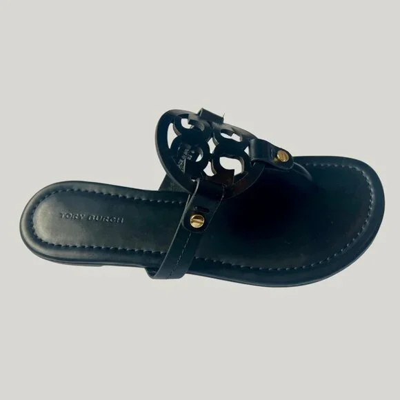 Tory Burch Black Leather Miller Sandals Size 6.5 NWOT - Picture 4 of 5